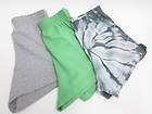LOT 3 SOFFE Girls Gray Green Tie Dye Soft Shorts Sz L