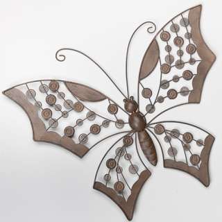 WANDDEKO Wanddekoration ,,Schmetterling 68cm Braun Dekoration Metall 