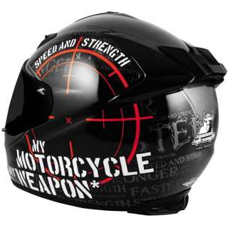 Speed Strength My Motorcycle is My Weapon Helmet XLarge  