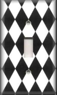   Plate Cover   Black And White   Harlequin Checkered Design  