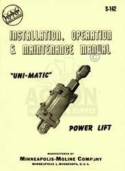 Minn Moline Power Lift Uni Mat Operators Service Manual  