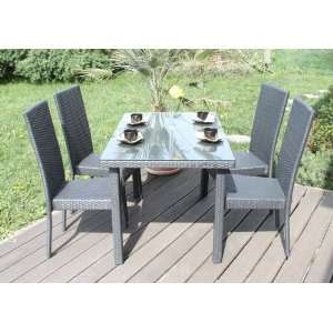 4x Poly Rattan Gartenstuhl Outdoorstuhl Hochlehne 