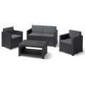 Allibert 183313 Lounge Set Monaco Set, Rattanoptik, Kunststoff 