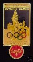 Coca Cola Olympic Poster Pin ~ 1948 ~ London  