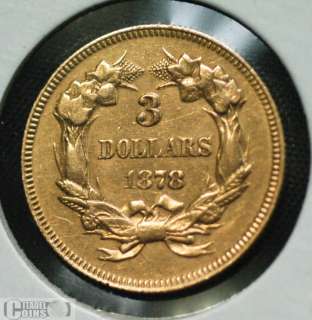 1878 USA $3 Gold EF 40 *Soldered  