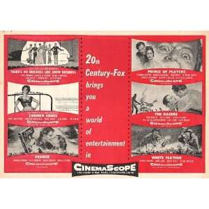  20th Century Fox Cinemascope 1955 movie ad with 6 movies 