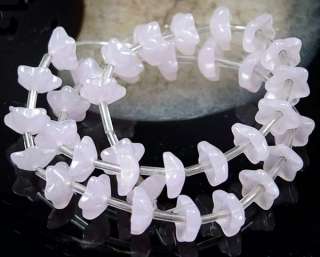 36 Czech Pressed Glass Pink Star Flower Cup Beads  