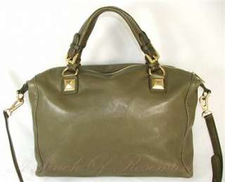 Michael Kors Leather Calista Large Satchel Bag Purse Duffle Olive 