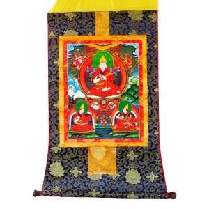    Je Tsongkhapa Tibetan Buddhist Brocade Thangka Musical Instruments