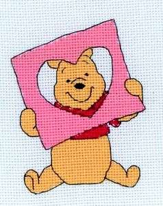 Disney Winnie the Pooh Cross Stitch Kit Peeping Heart  