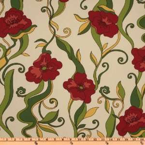  54 Wide Carver Floral Poppy Red Fabric By The Yard Arts 