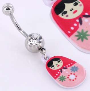 14 10g RUSSIAN NESTING DOLL Belly Button Ring  
