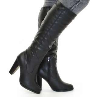   knee high leather style heeled boots size 3 8 shop home click to view