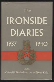 THE IRONSIDE DIARIES 1937   1940 Lord Ironside HC BOOK  