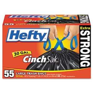  Hefty Cinch Saks, 30 Gallons, 1.1 Mil Thick, Box Of 60 