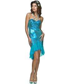 Mermaid Dress Adult Costume  Adult Blue Mermaid Dress
