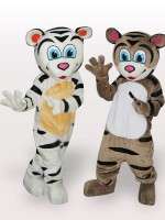 Tiger Brothers Short Plush Adult Mascot Costume