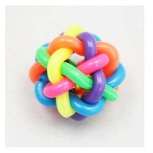  Pet Dog Cat Colorful Barbed Ball Fun Rubber Play Toy 