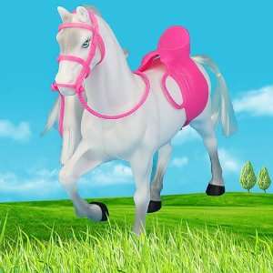   Horse w/ Long Mane And Pink Saddle For Barbie Ken Dolls Toys & Games