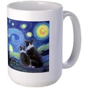  Starry Night Border Collie Pets Large Mug by  