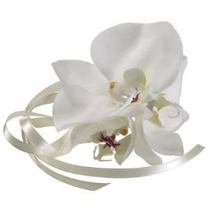  2.5 Phalaenopsis Orchid Wrist Silk Flower Corsage  White 