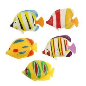   Pcs Colorful Plastic Stripe Fish Decor for Aquarium