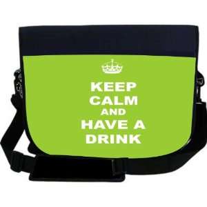Keep Calm and have a Drink   Lime Green Color NEOPRENE Laptop Sleeve 
