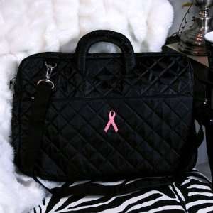 Exclusive Gifts and Favors Breast Cancer Quilted Laptop Bag By Cathy 