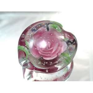 100% Mouth Blown Glass Art Pink Rose Series Handmade Art Glass 