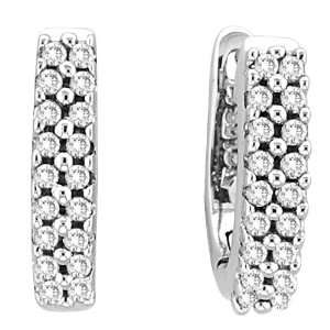  10K White Gold 1/4 ct. Diamond Huggie Earrings Katarina Jewelry