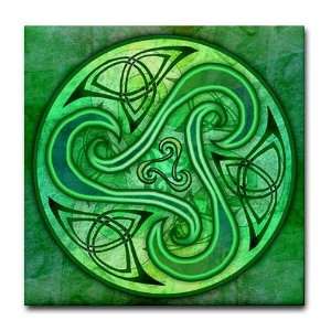  Celtic Triskele Irish Tile Coaster by  Kitchen 