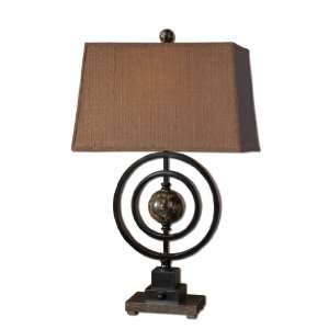   Lamp Lightly Distressed Bronze Metal w/ Real Marble & Matching Finial