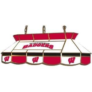    Wisconsin Badgers Stained Glass Pool Table Light