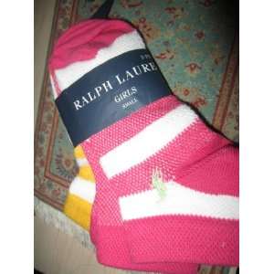 Ralph Lauren Girls Socks (Small 3 Pairs) Shoe Size 10 3