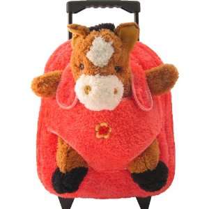    New Sweet Kids Plush Animal Horse Rolling Backpack Toys & Games