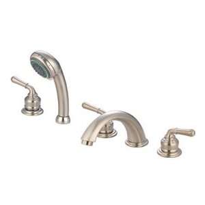    Brushed Nickel Roman Tub Faucet Handheld Shower Set