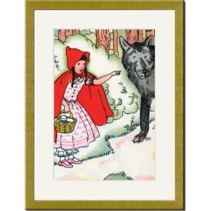   Matted Print 17x23, Little Red Riding Hood Tells the Wolf of Her Trip