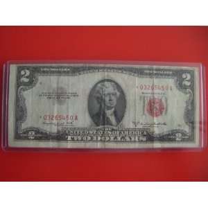  Red Seal Series 1953 $2 *Star Note* Two Dollar Bill 