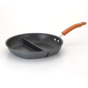   Dishwasher Safe Divided Skillet, 12 1/2 Inch, Orange