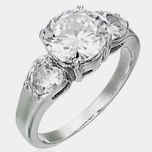 CZ 3 Stone Promise Ring Stainless Steel Sizes 5 9 ZRC17  