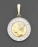    14k Gold Pendant Lira Coin  