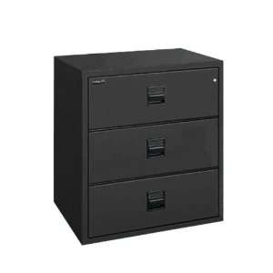    Fireproof Three Drawer Lateral File 38W Black