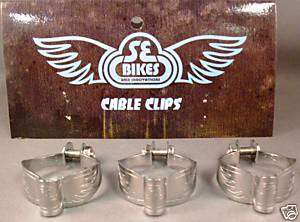 SE Bikes Chrome Frame Cable Clamps for 1 1/4 inch  