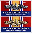 national defense service submarine force dolphins license plate ssn 