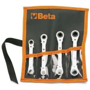 Beta 125/B4 Reversible Ratchet Box End Wrench Set, 4 Pieces ranging 