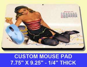 SEXY AL MOORE Pinup Girl MOUSE PAD stocking VARGAS 50s  