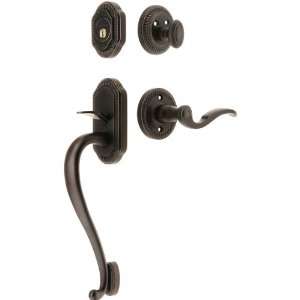 Newport Entry Lock Set in Oil Rubbed Bronze Finish with Parthenon Knob 