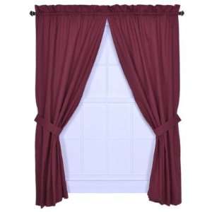   Panel Pair Curtains with Tiebacks in Red Size 72 H x 68 W Home
