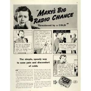  Ad Bayer Aspirin Tablet Pills Cold Cure Radio Girl   Original Print Ad