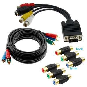   Component + 25FT 3 RCA Component Gold Plated Cable M/M + VGA Adapter